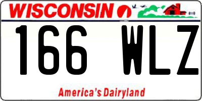 WI license plate 166WLZ