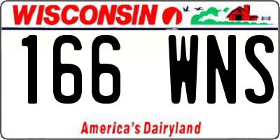 WI license plate 166WNS