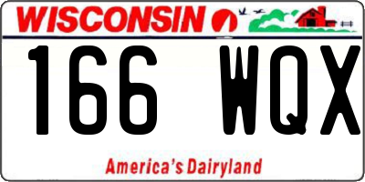 WI license plate 166WQX
