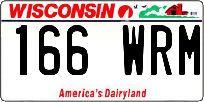 WI license plate 166WRM