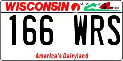 WI license plate 166WRS