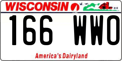 WI license plate 166WWO