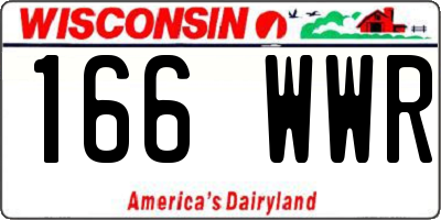 WI license plate 166WWR
