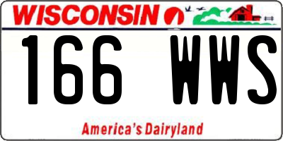 WI license plate 166WWS