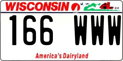 WI license plate 166WWW