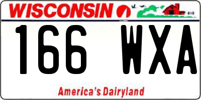 WI license plate 166WXA