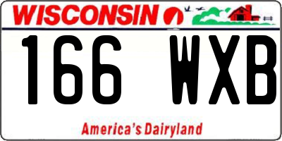 WI license plate 166WXB