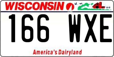 WI license plate 166WXE