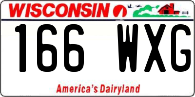 WI license plate 166WXG