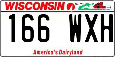 WI license plate 166WXH