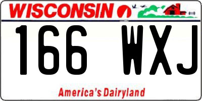 WI license plate 166WXJ