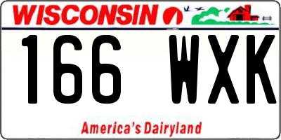 WI license plate 166WXK