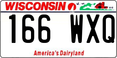 WI license plate 166WXQ