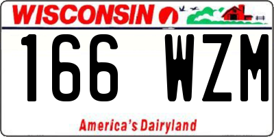 WI license plate 166WZM