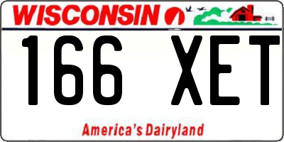 WI license plate 166XET