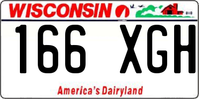 WI license plate 166XGH