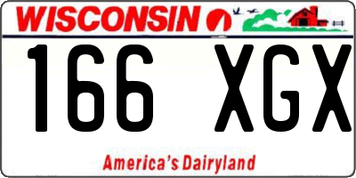 WI license plate 166XGX