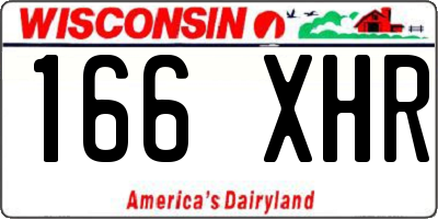 WI license plate 166XHR