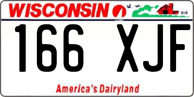 WI license plate 166XJF