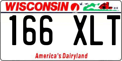 WI license plate 166XLT