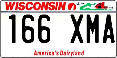 WI license plate 166XMA