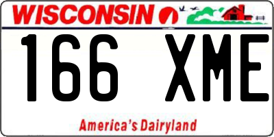 WI license plate 166XME