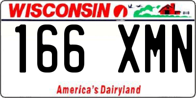 WI license plate 166XMN