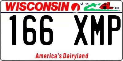 WI license plate 166XMP