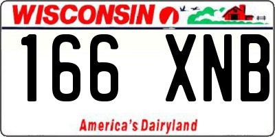WI license plate 166XNB