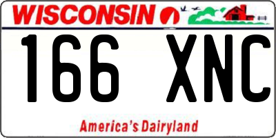 WI license plate 166XNC
