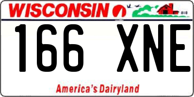 WI license plate 166XNE