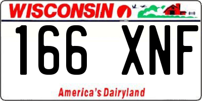 WI license plate 166XNF