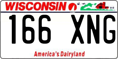 WI license plate 166XNG