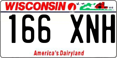 WI license plate 166XNH