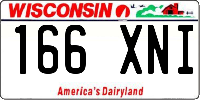 WI license plate 166XNI