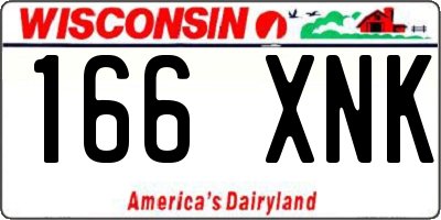WI license plate 166XNK