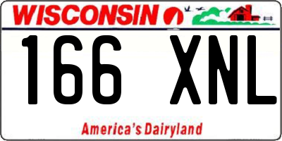 WI license plate 166XNL