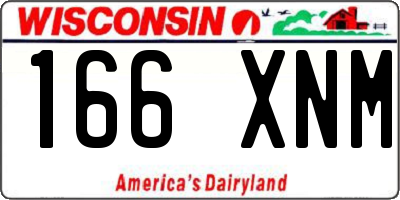 WI license plate 166XNM