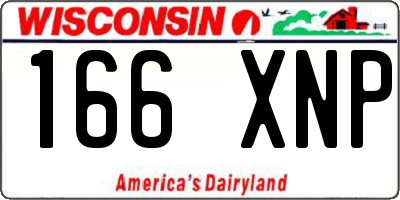 WI license plate 166XNP