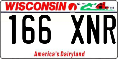 WI license plate 166XNR