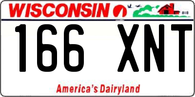 WI license plate 166XNT