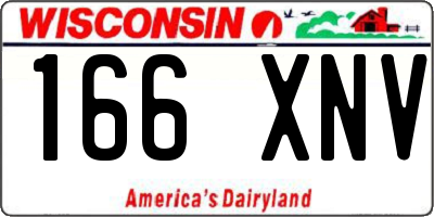 WI license plate 166XNV