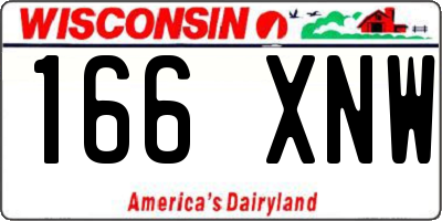 WI license plate 166XNW