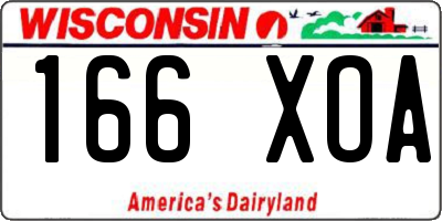 WI license plate 166XOA