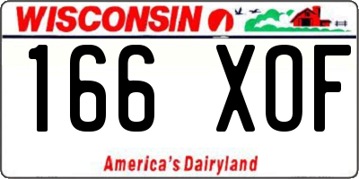 WI license plate 166XOF