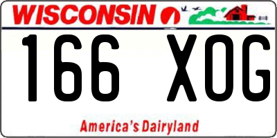 WI license plate 166XOG