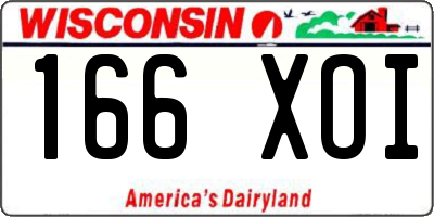 WI license plate 166XOI