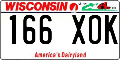 WI license plate 166XOK