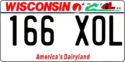 WI license plate 166XOL