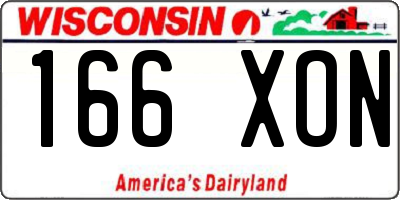 WI license plate 166XON